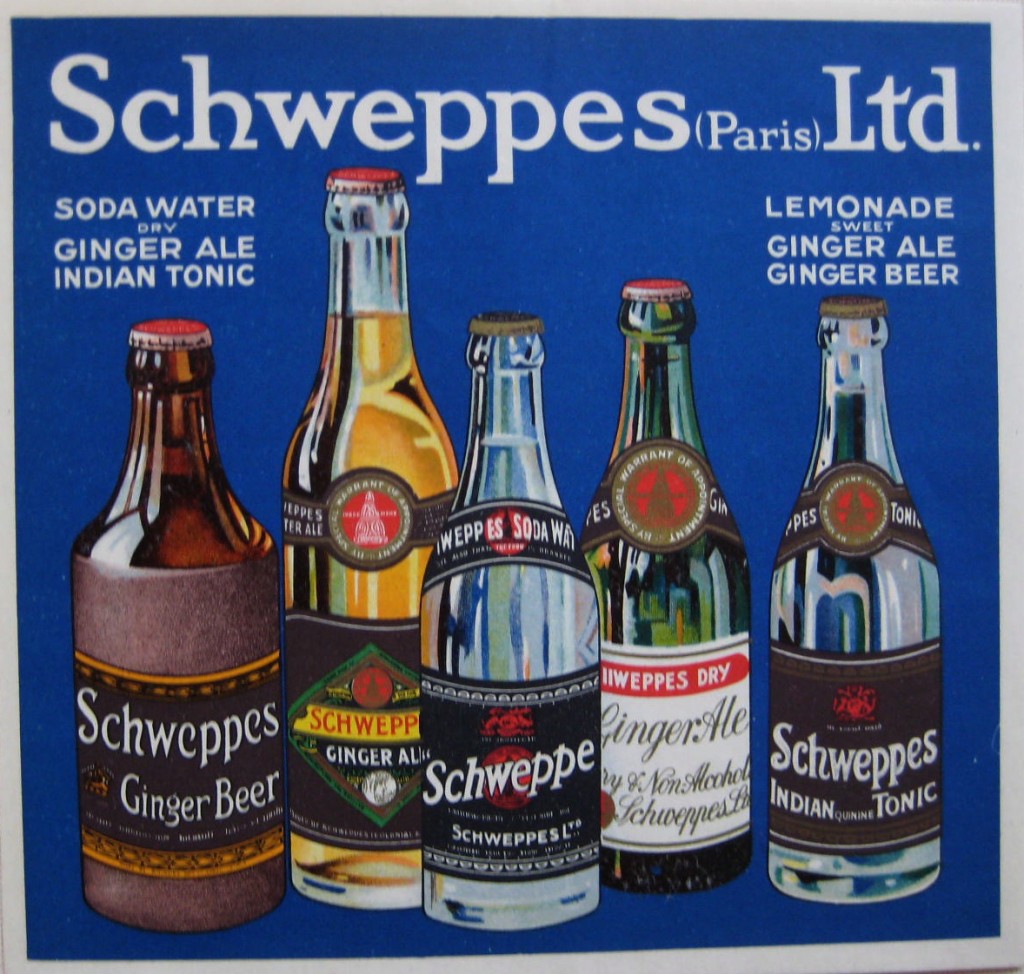 Schweppes Ltd label with five bottles