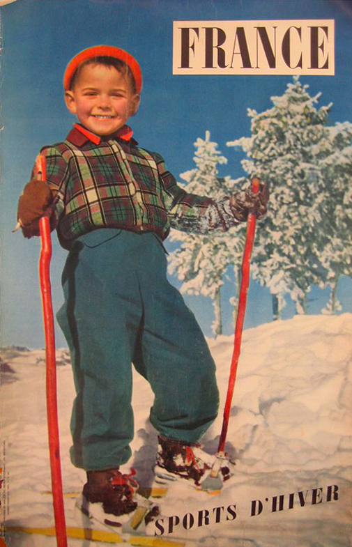 French Ski poster with a Child on skis