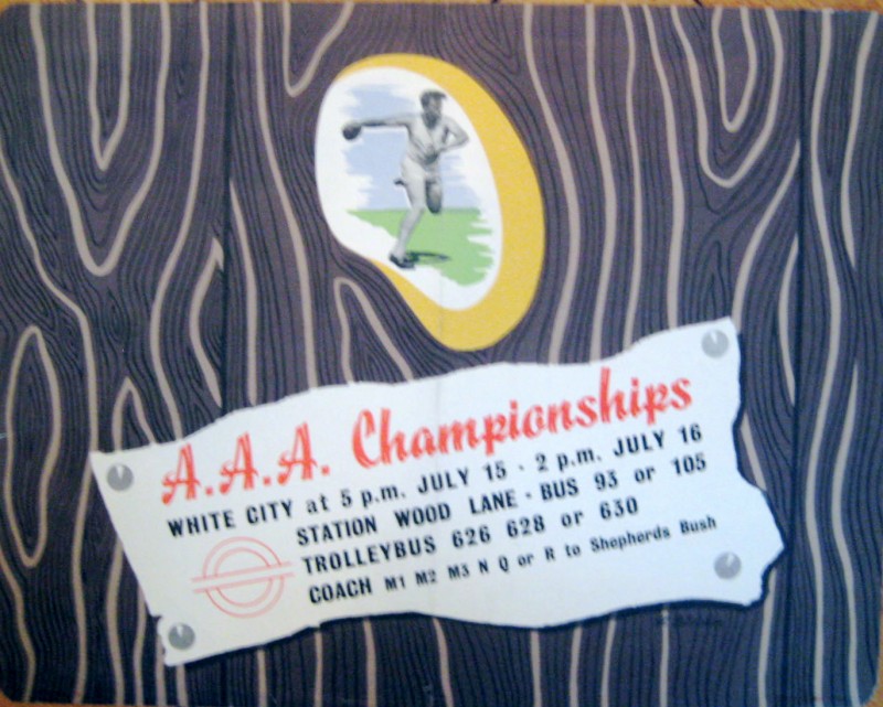 A.A.A. Championships poster with a shot putter