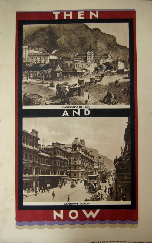 two before and after town street views of capetown south africa from 1860 to modern 1930s