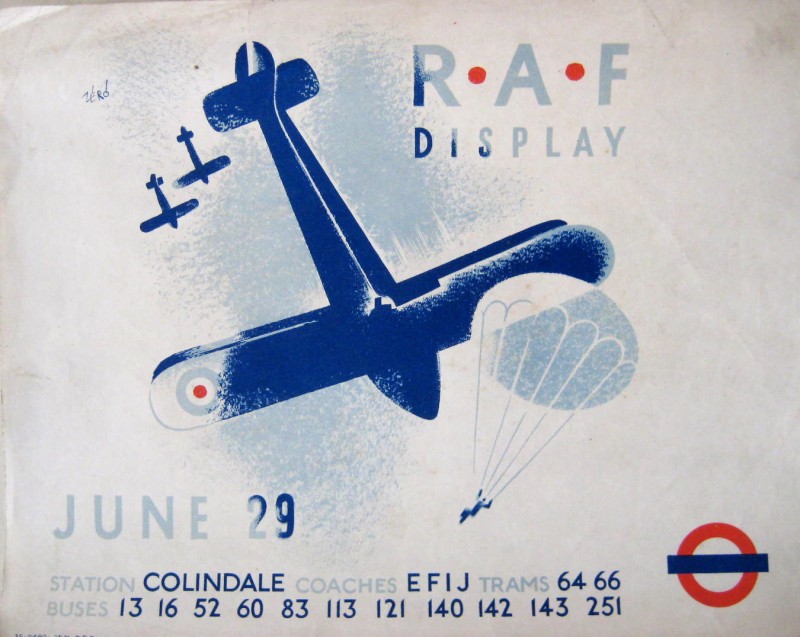 R.A.F. poster with a plane in flight