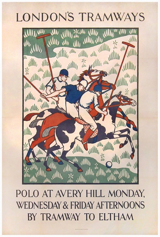 Polo players on horses