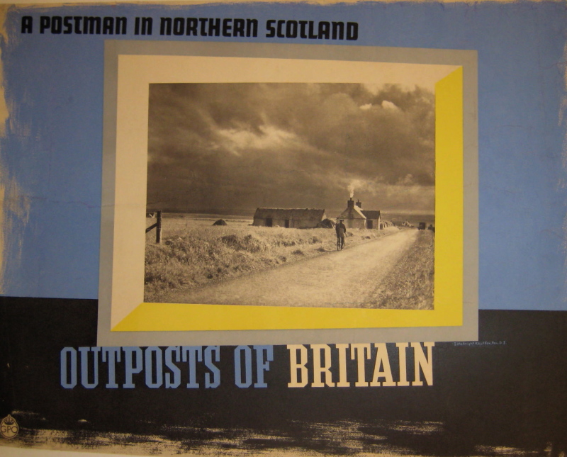 A postman in Northern Scotland delivering mail to a little house on an isolated road