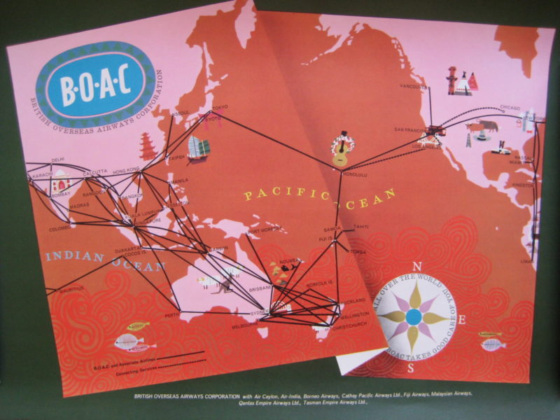 BOAC Asia Pacific pictorial route map 1963