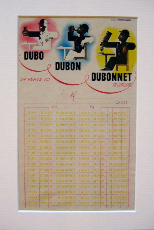 A vintage sales receipt with Dubonnet logos at the top