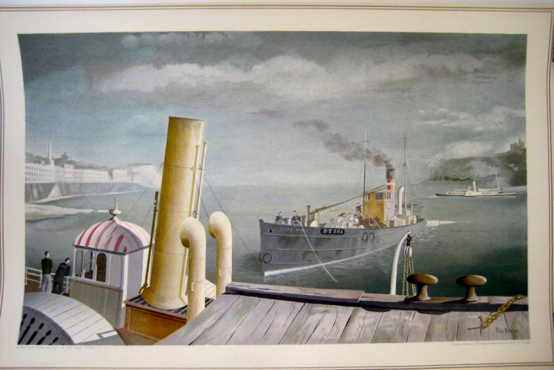 steam pipes and ships in harbor