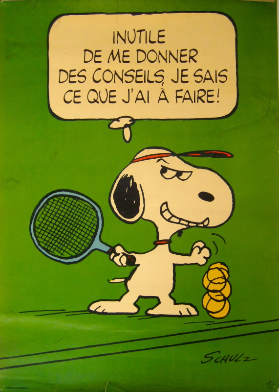 snoopy dog about to play tennis