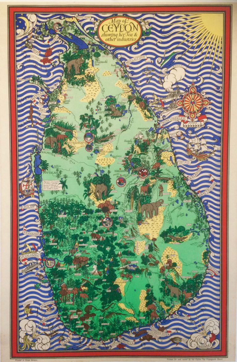 pictorial map of Ceylon