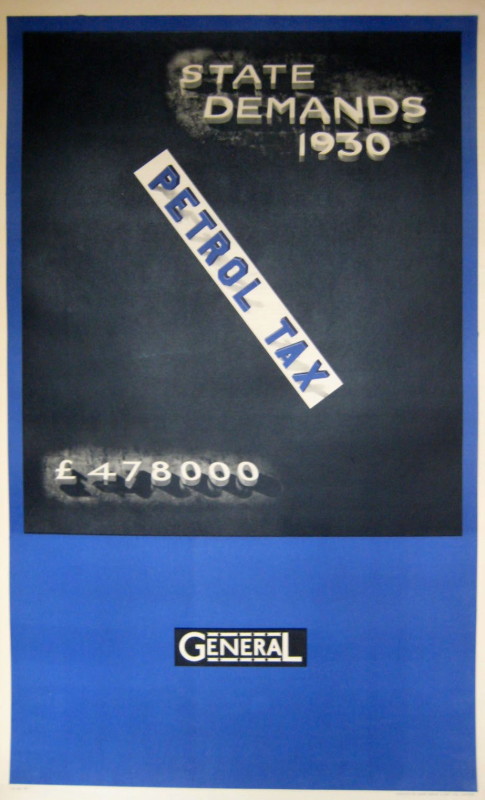 Blue Poster for Underground General with different typefaces