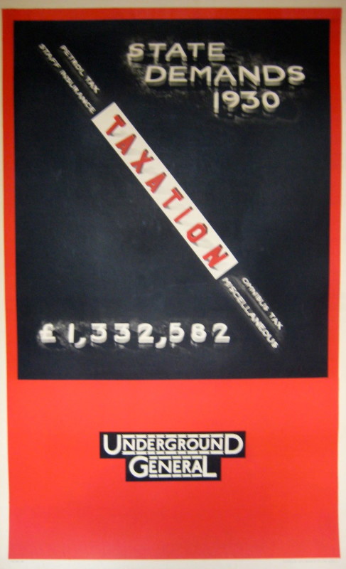 Red Poster for Underground General with different typefaces