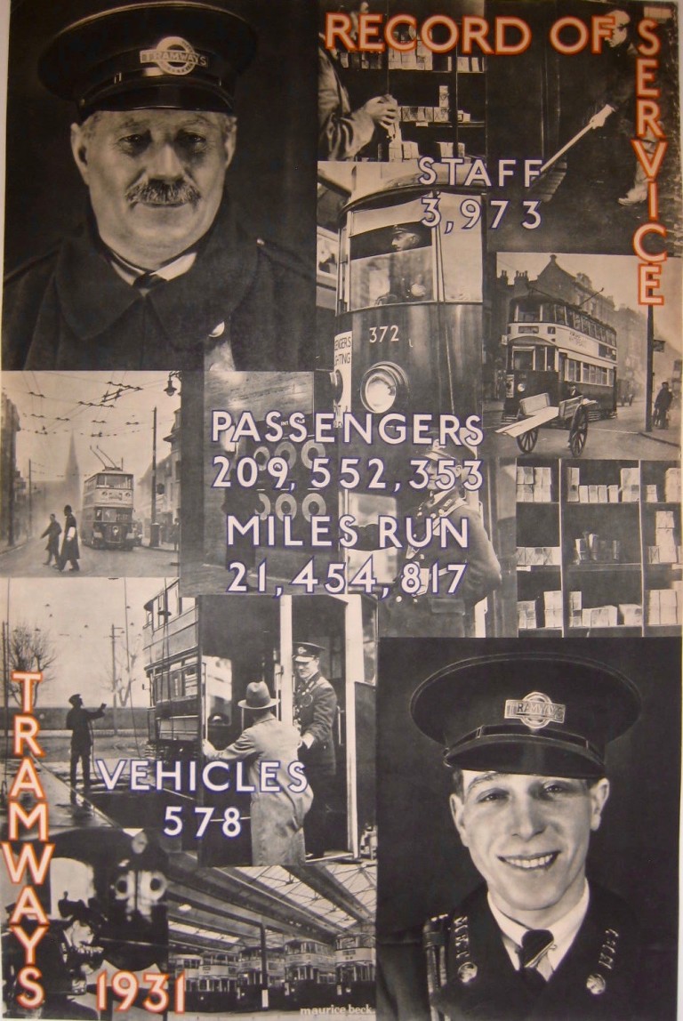 collage of tram stations and tram conductors