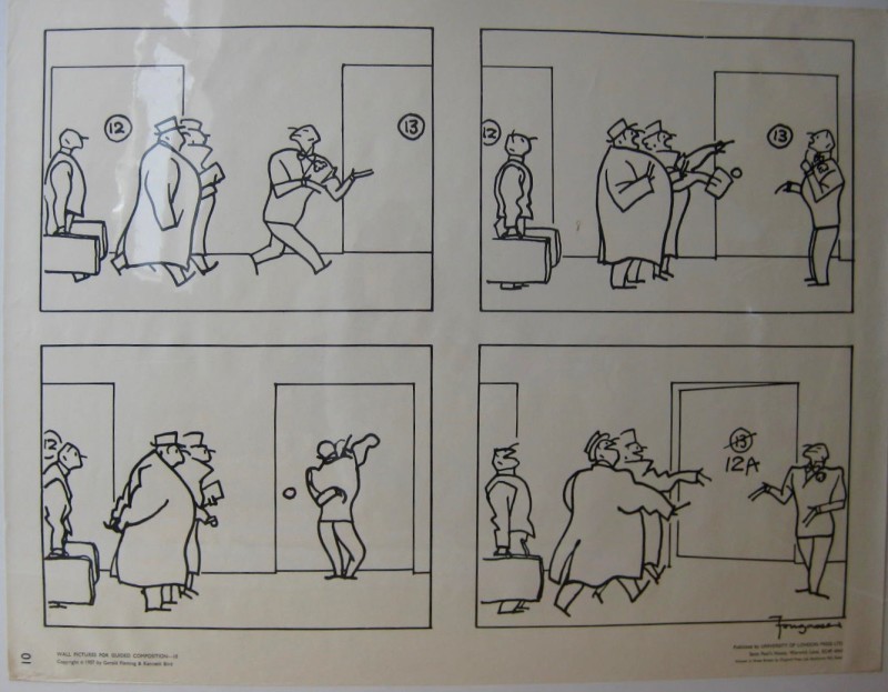 A cartoon with men complaining about being offered door 13