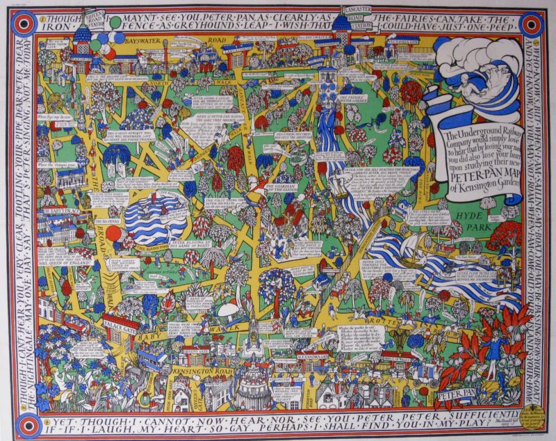 Pictorial Peter Pan Map of Kensington Gardens