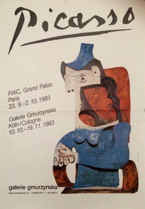 picasso exhibition poster with abstract figure of a woman