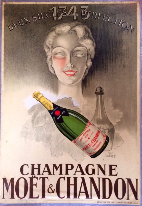 Champagne bottle and woman's face