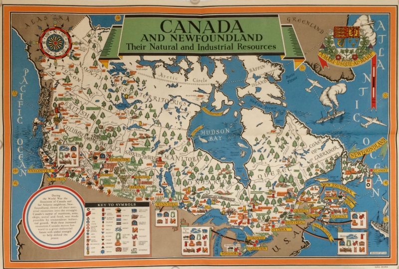 a pictorial map of canada