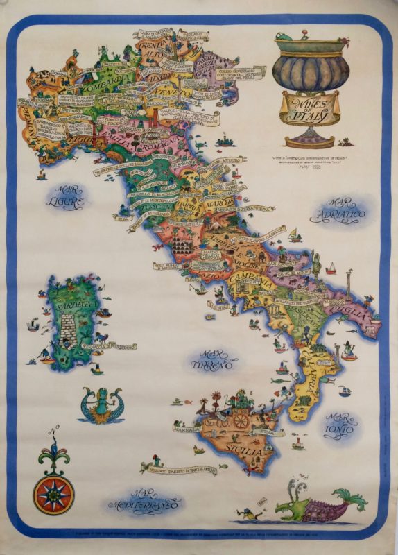 a pictorial wine map of italy