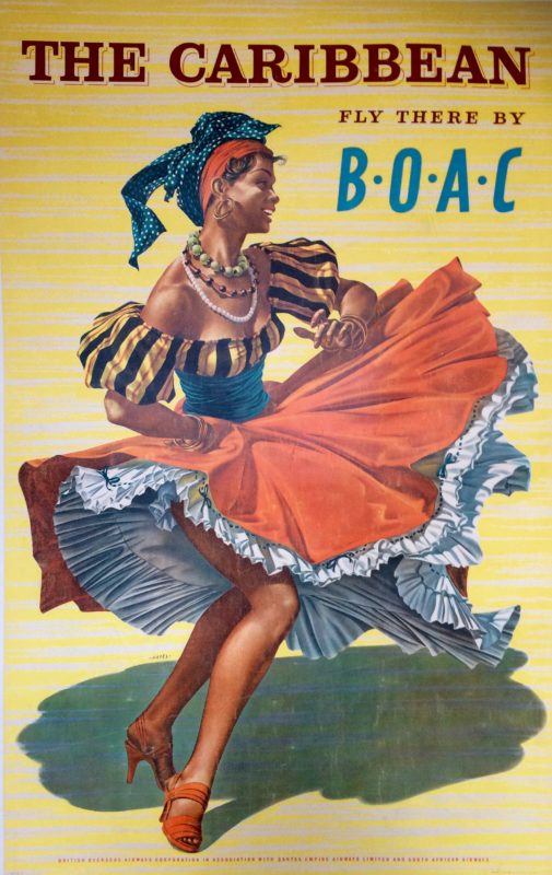 A Caribbean dancer with a twirling skirt