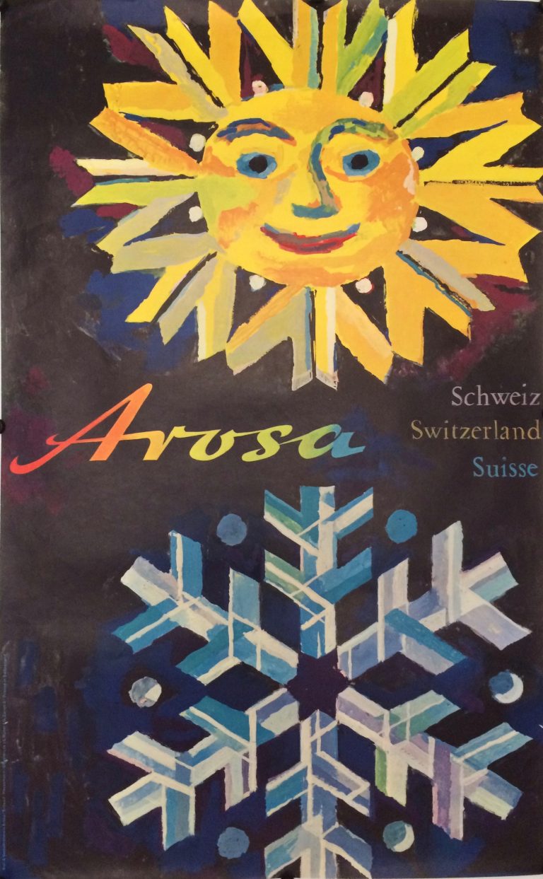 sun face and snowflake for the resort of Arosa