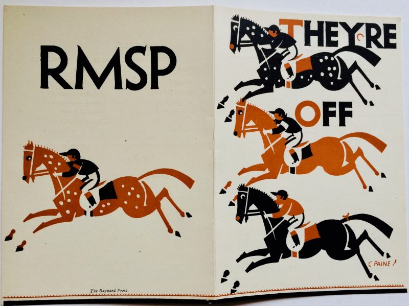 Menu for Royal Mail Shipping with riders on horses