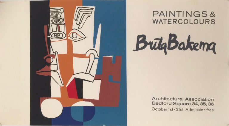 Exhibition poster with an abstract face