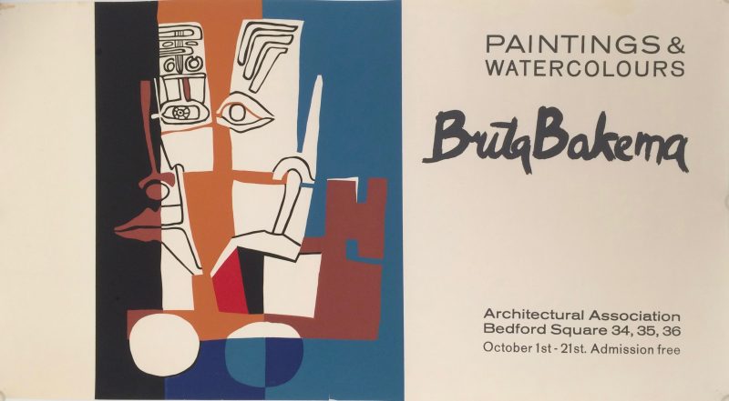 Exhibition poster with an abstract face