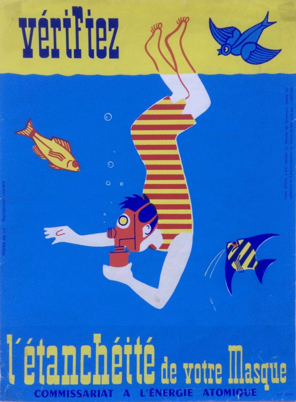 Vintage Poster of Scuba diver