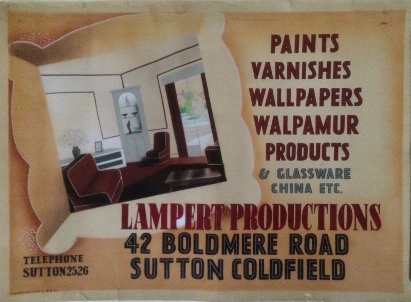 vintage poster for paint showing a modern room with text