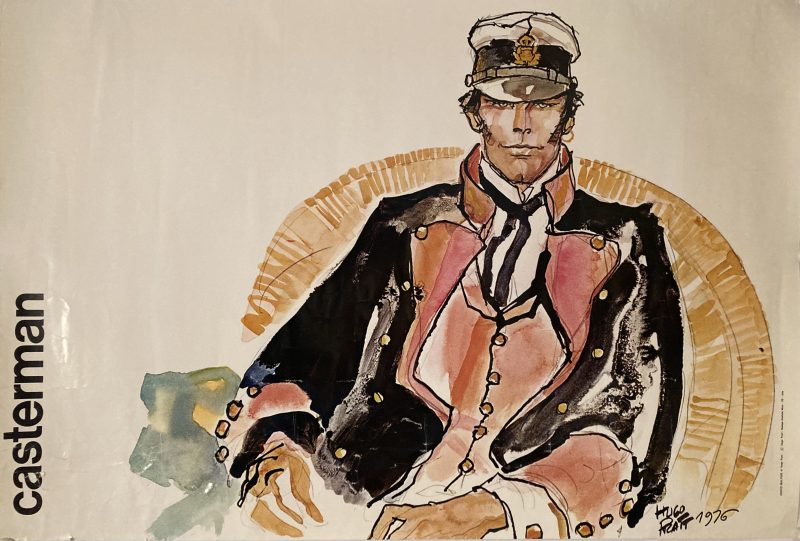 Corto Maltese sitting in a chair