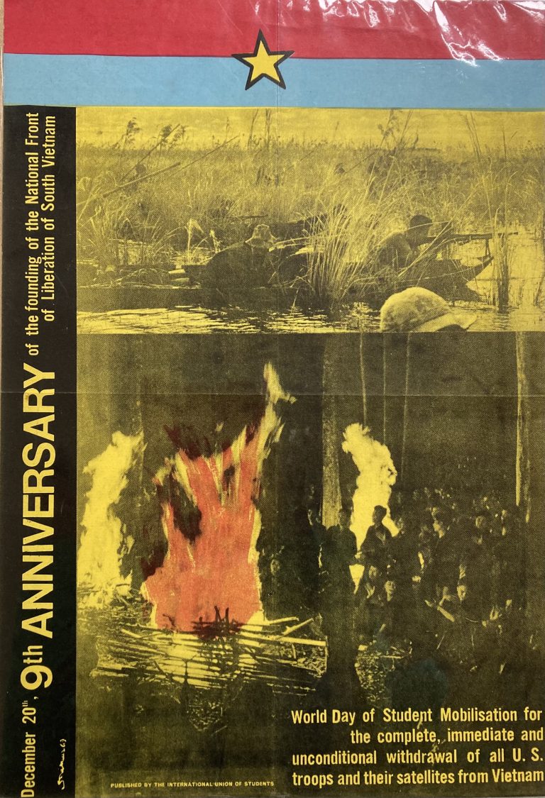 Anti Vietnam War poster; Scenes of war in Vietnam