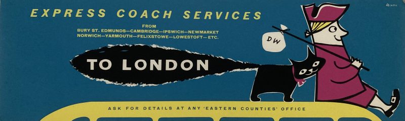 Express Coach Services to London; Dick Whittington and his long-tailed black cat set off for London