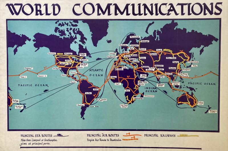 world communications shipping, airline, railways